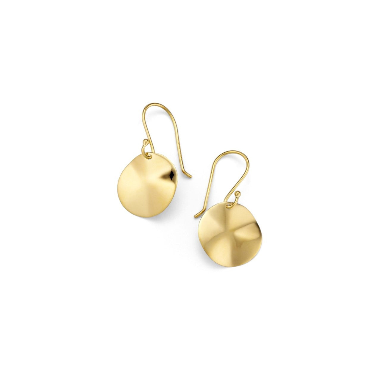 Mini Wavy Disc Earrings in 18K Gold