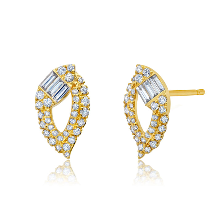 Graziela 18K Gold Asa Diamond Marquise Earrings - AME-1191975