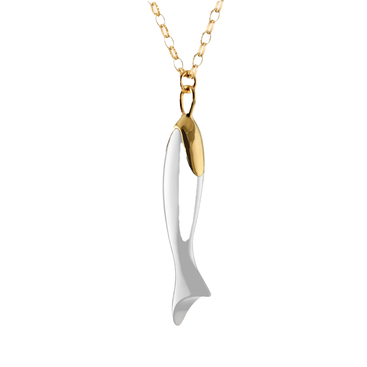 "Perseverance" White Ceramic and 18K Gold Fish