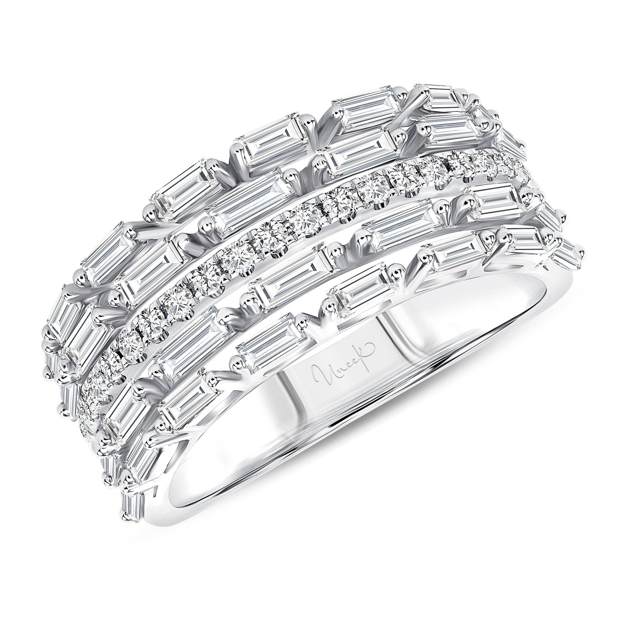 Baguette & Round Diamond Fashion Ring