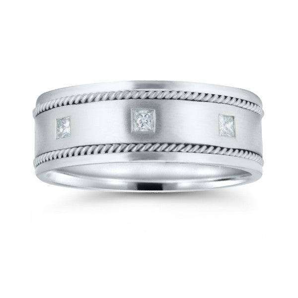 Novell Princess Cut Diamond Wedding Band
