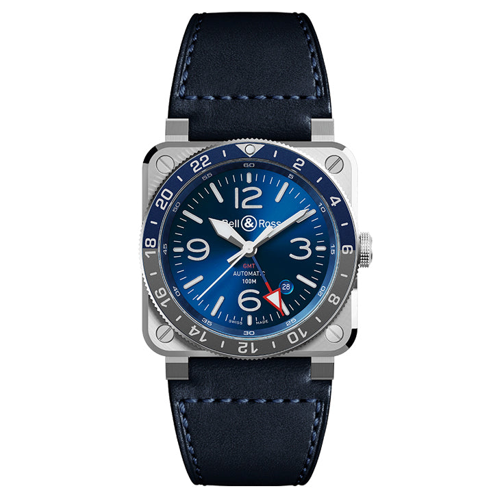 Bell & Ross BR 03-93 GMT Blue - BR0393-BLU-ST/SCA