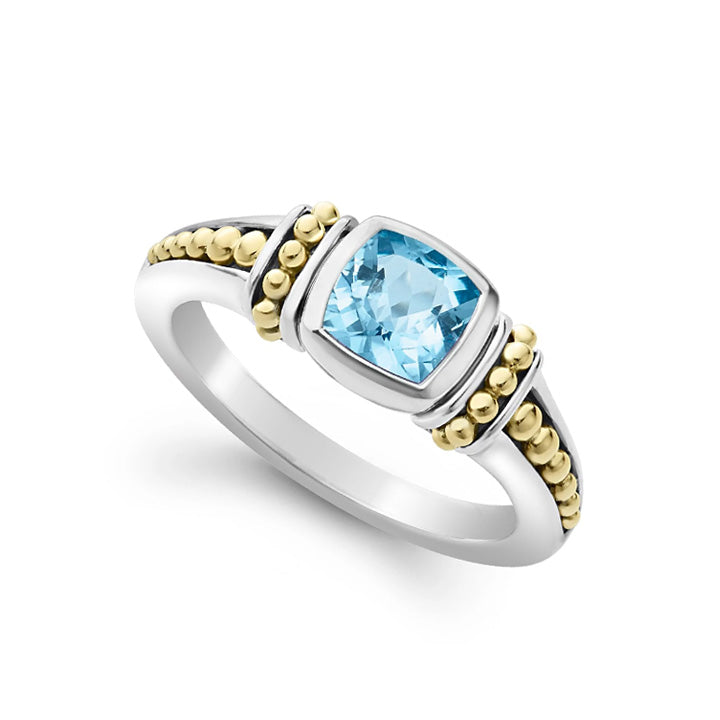 Lagos Caviar Color Swiss Blue Topaz Ring - 02-80700-B6