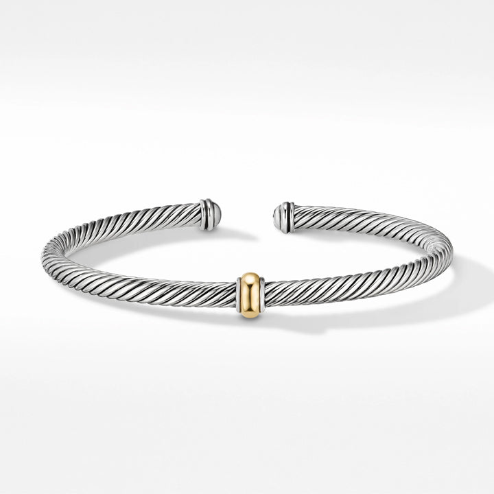 David Yurman Cable Classics Center Station Bracelet with 18k Yellow Gold- B14761 S8