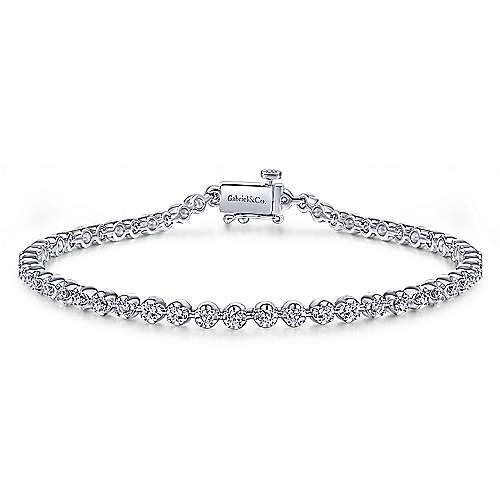 Buttercup Set Diamond Tennis Bracelet 1 Cttw 14K White Gold