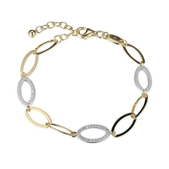 Marquise Chain Bracelet With 3 CZ Link Stations 6.75"