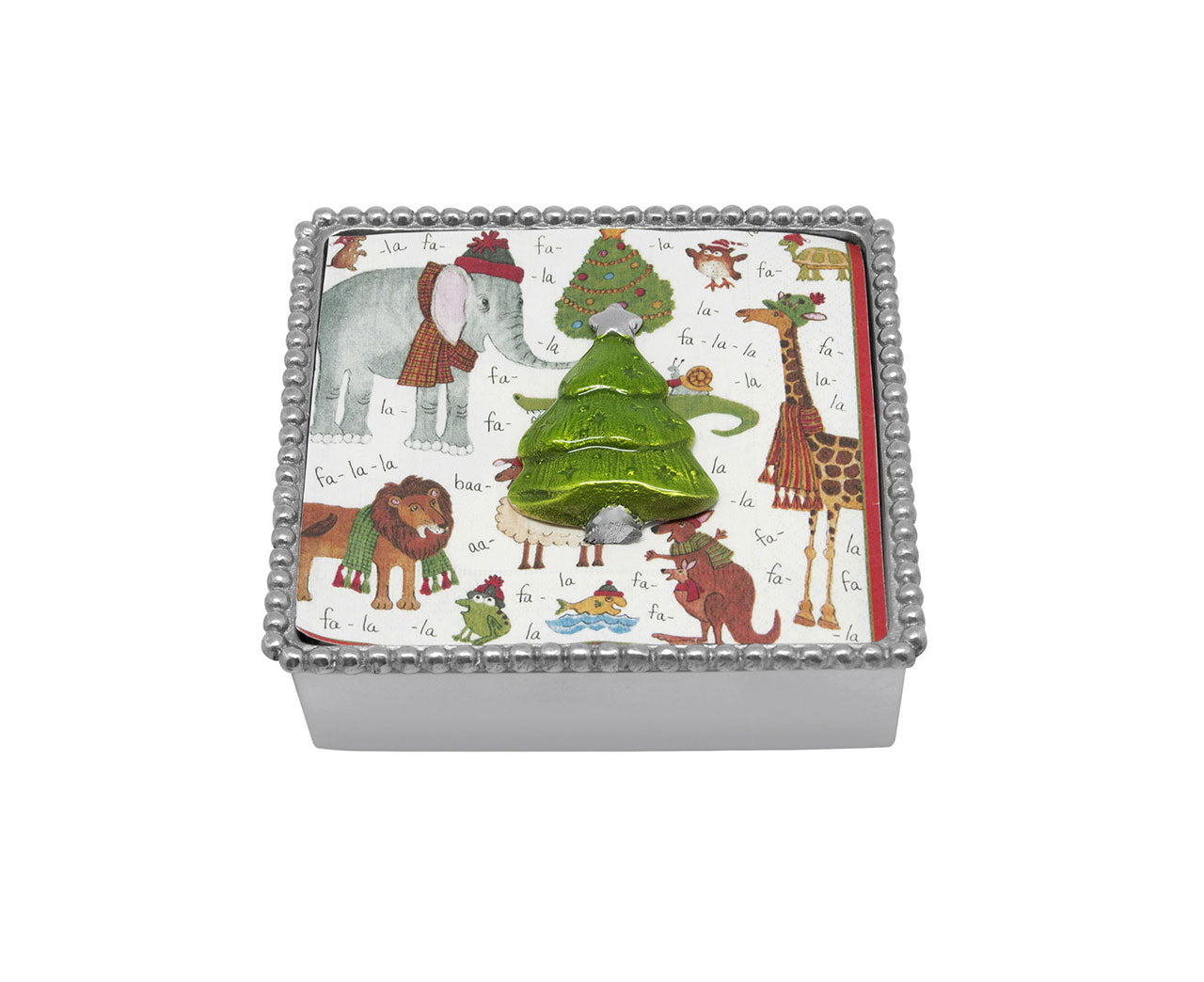 Xmas Tree Beaded Napkin Box