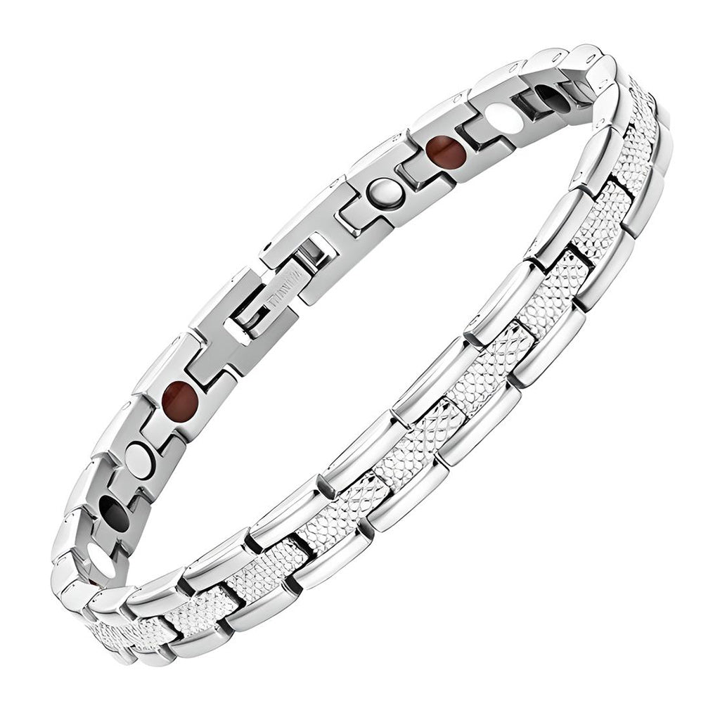 Women Strong 4 Element Titanium Magnetic Therapy Bracelet for Arthritis Pain Relief Size Adjusting Tool