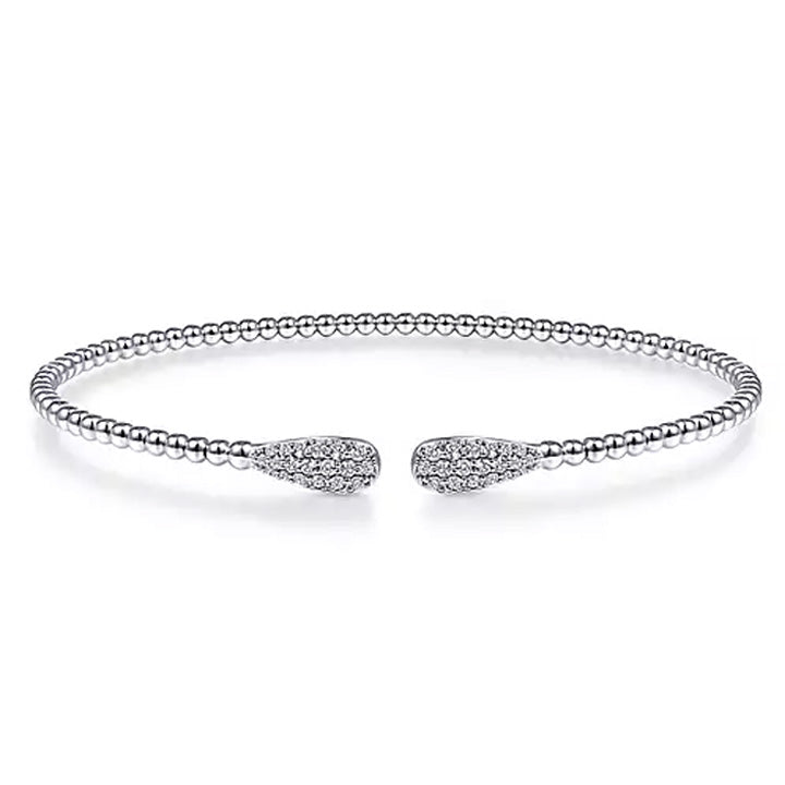 Gabriel & Co 14k White Gold Bujukan Diamond Teardrops Cuff Bracelet - BG4230-62W45JJ