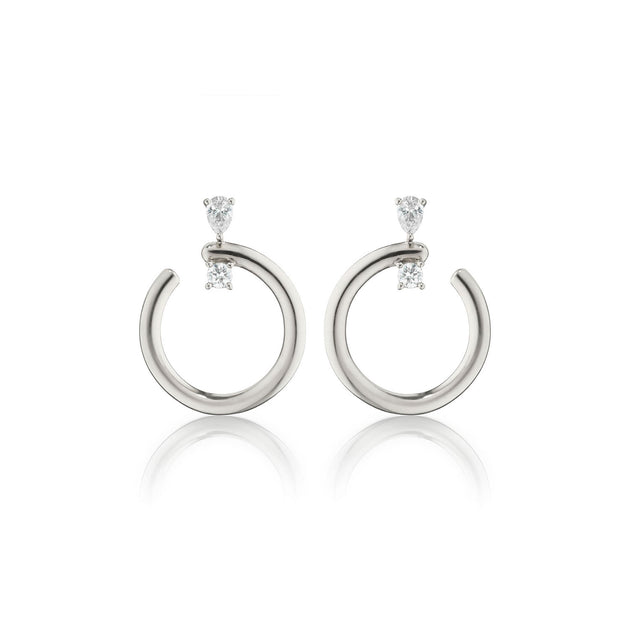 Monica Rich Kosann Sterling Silver White Sapphires Earrings – 45051