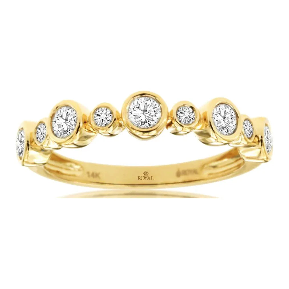 Bubble Diamond Wedding Band