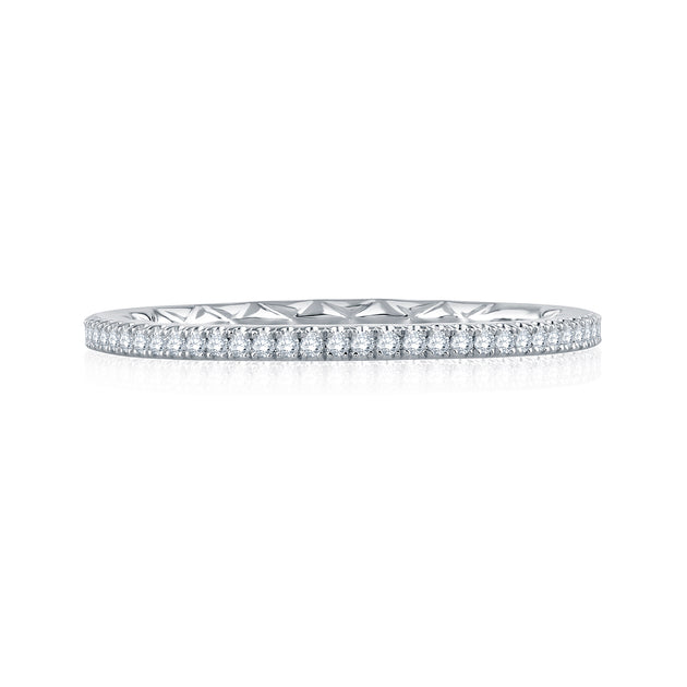 A.Jaffe 14k White Gold Straight Diamond Wedding Band – WR1024Q/25