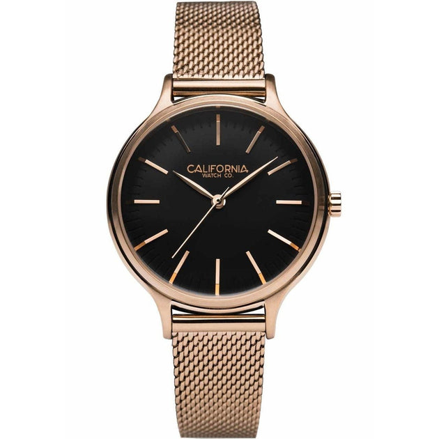 California Watch Co. Laguna 34 Mesh Rose Gold Black