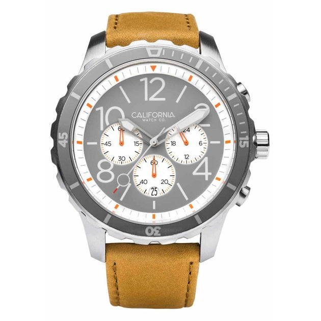 California Watch Co. Mavericks Chrono Leather Sand Gray White