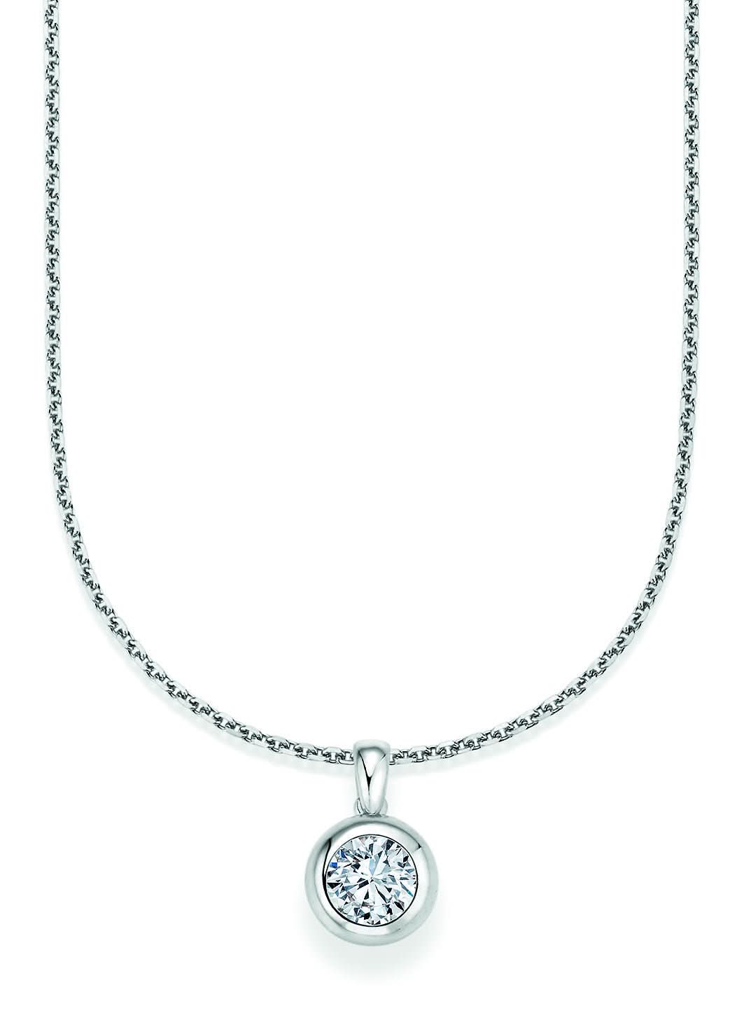 CR Solitaire Pendant White Gold 23-30500