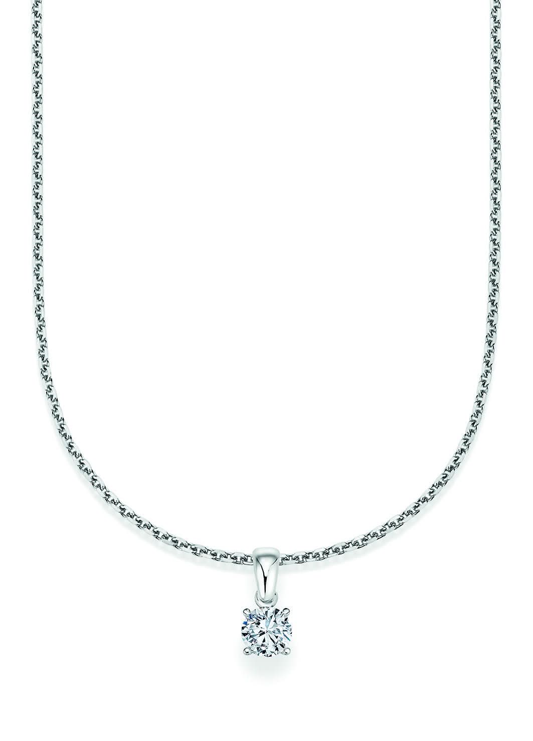 CR Solitaire Pendant White Gold 23-34330