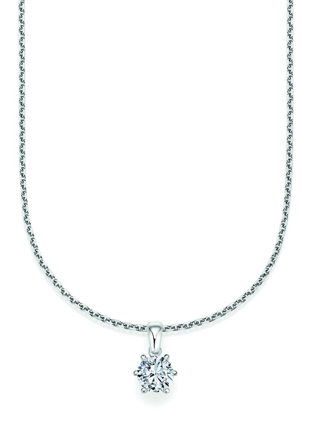 CR Solitaire Pendant White Gold 23-36500