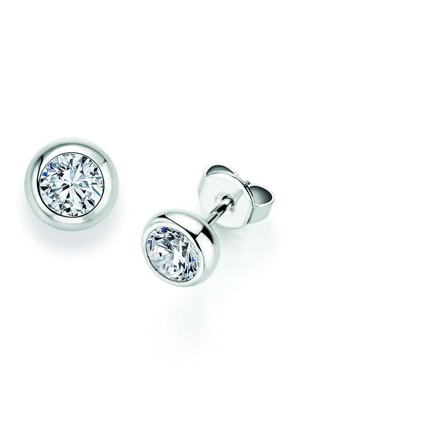 CR Solitaire Earrings White Gold 09-30500