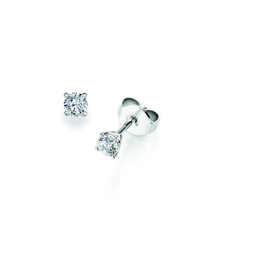 CR Solitaire Earrings White Gold 09-34150