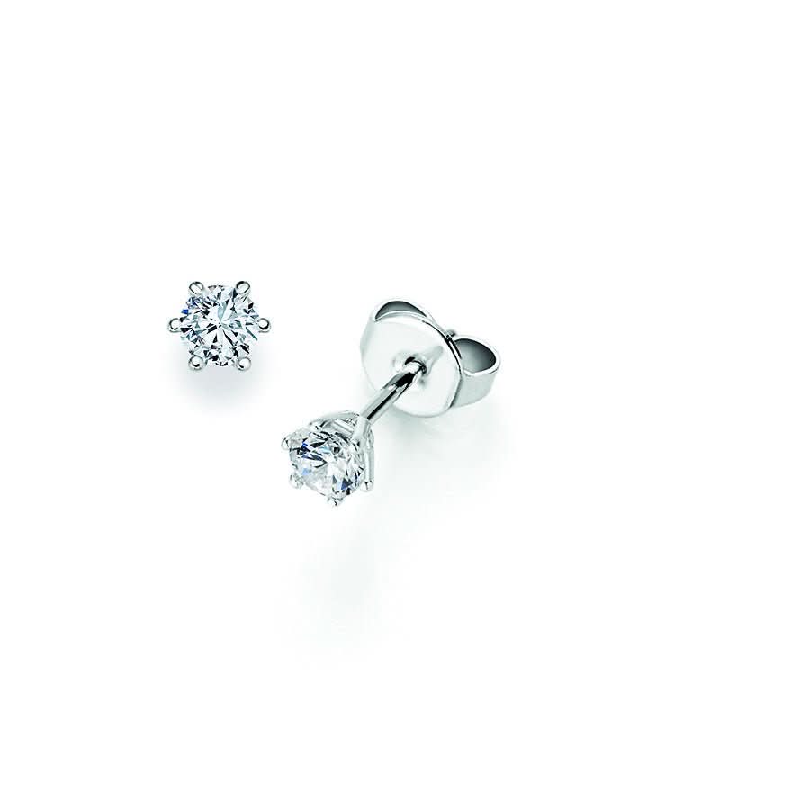 CR Solitaire Earrings White Gold 09-36200