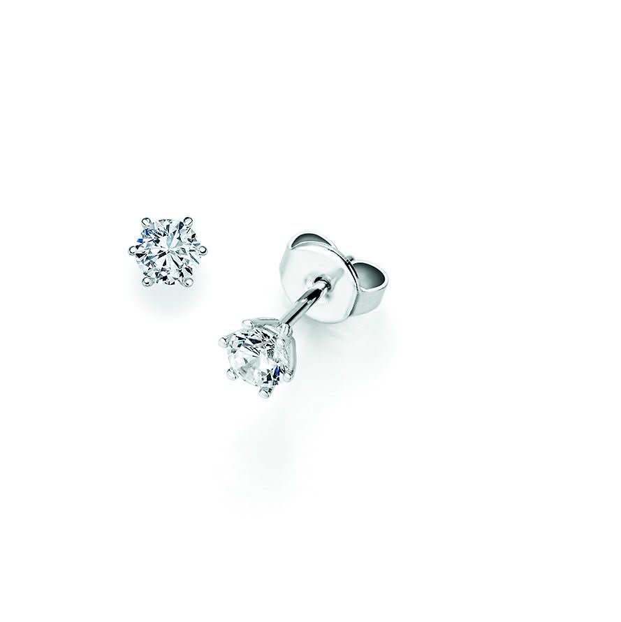 CR Solitaire Earrings White Gold 09-36250