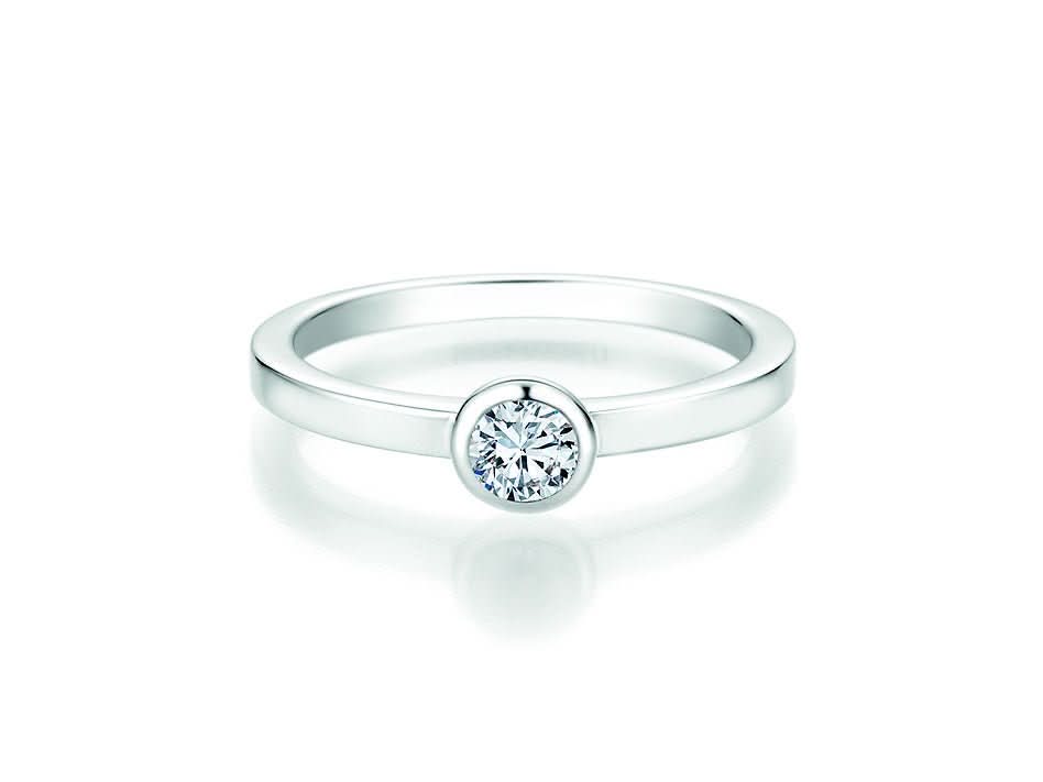 CR Solitaire Ring White Gold 585 · 0.250 ct W-SI