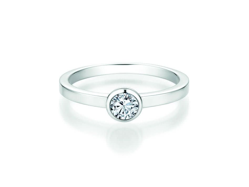 CR Solitaire Ring White Gold 585 · 0.330 ct W-SI