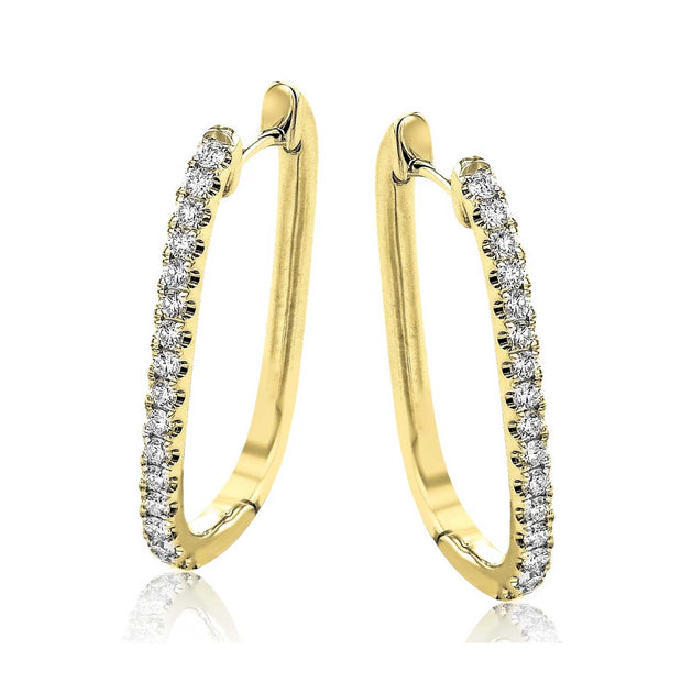 Simon G 18k Yellow Gold Diamond Hoop Earrings – LE4636-Y
