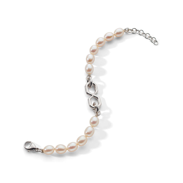 Monica Rich Kosann "The Symbol" Pearl Infinity Sterling Silver Bracelet - 42171