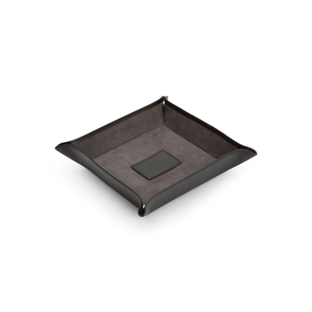 WOLF Blake Leather Coin Tray in Black and Gray