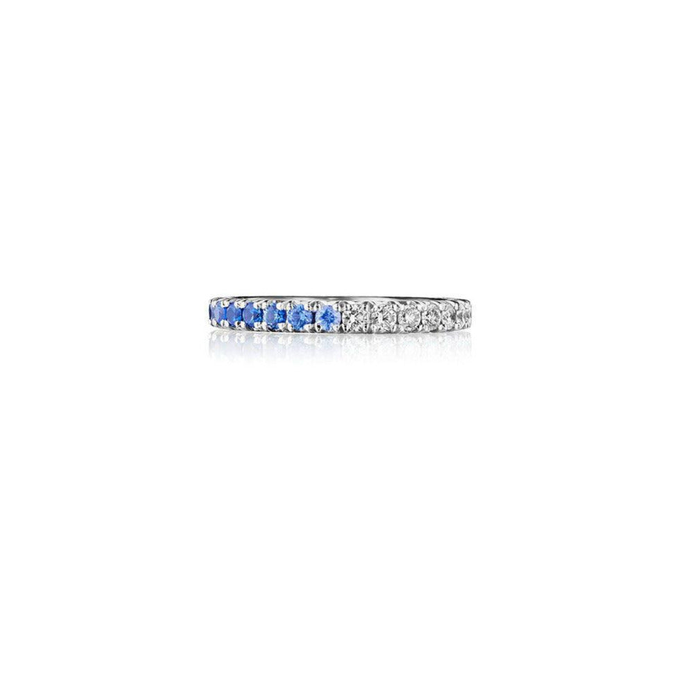 Diamond & Blue Sapphire Ombre Band