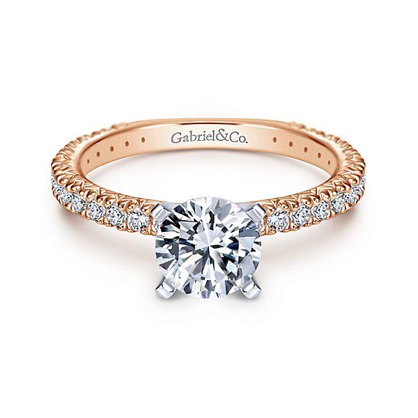 Pave Set Classic Diamond Ring .39 Cttw 14K Rose Gold 34A