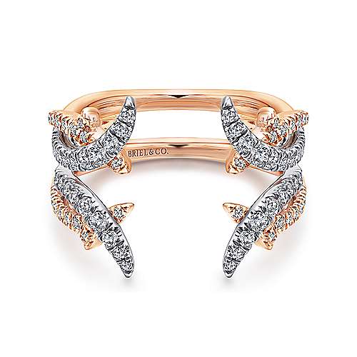 French Pave Criss-Cross Diamond Ring Enhancer