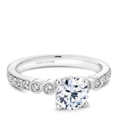 Diamond Engagement Ring 14K White Gold 868A