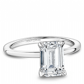 Emerald Cut 2 Ct Diamond Engagement Ring 14K White Gold 906A