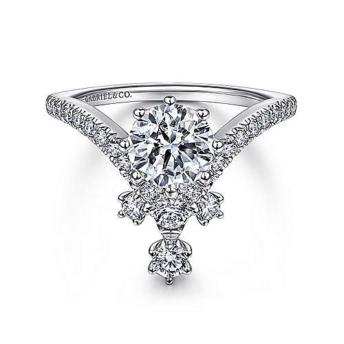 Free Form Diamond Ring .45 Cttw 14k White Gold 590A