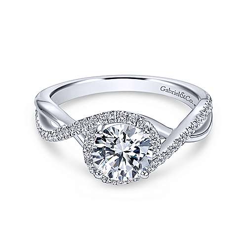 Criss Crossed Round Diamond Ring .20 Cttw 14K White Gold 180A