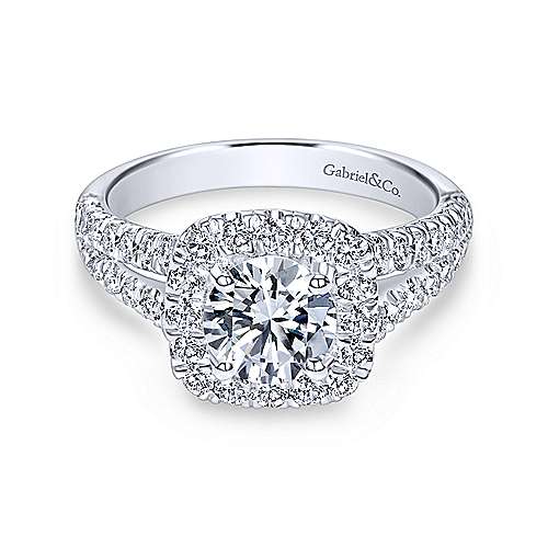 Cushion Shaped Split Shank Diamond Ring .78 Cttw 426A