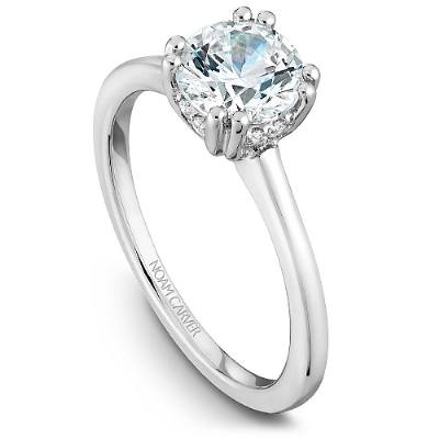 Traditional Diamond Engagement Ring 14K White Gold 856A