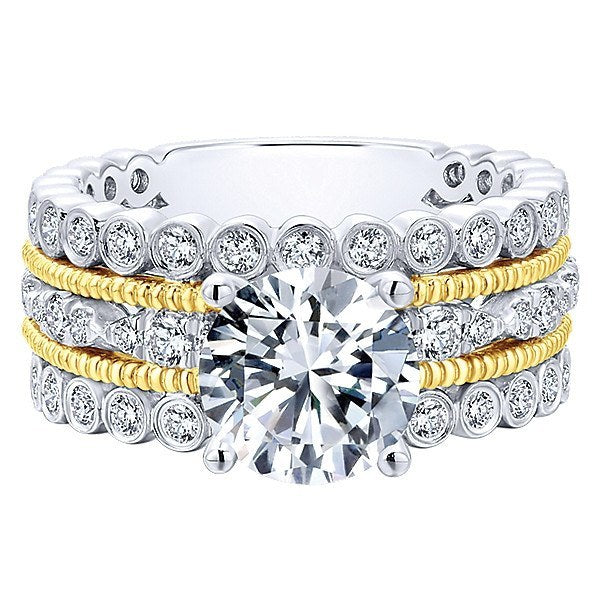 Vintage Style Stacked Diamond Ring 1.02 Cttw 14K Gold 312A