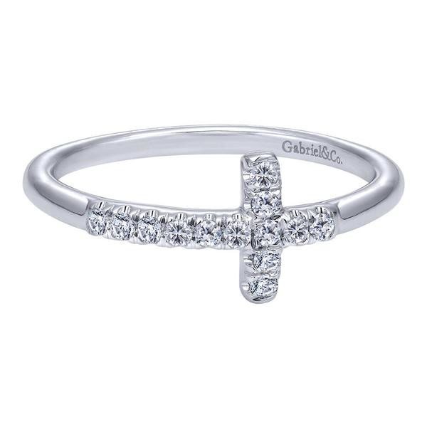 Cross Sideways Diamond Ring 1/7cttw | Mullen Jewelers