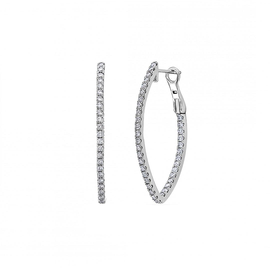 Diamond V Hoop Earring