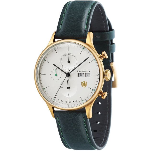 DuFa Van Der Rohe Barcelona Chrono Gold Green