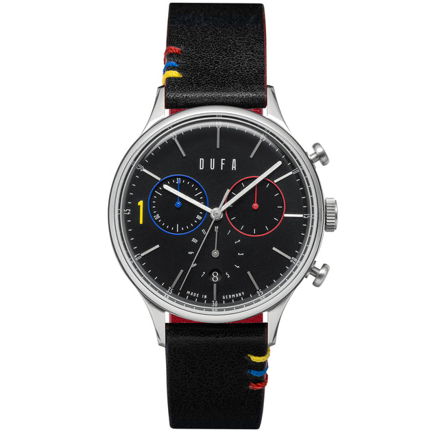 DuFa Bauhaus 100 Year Anniversary Van Der Rohe Chronograph Black