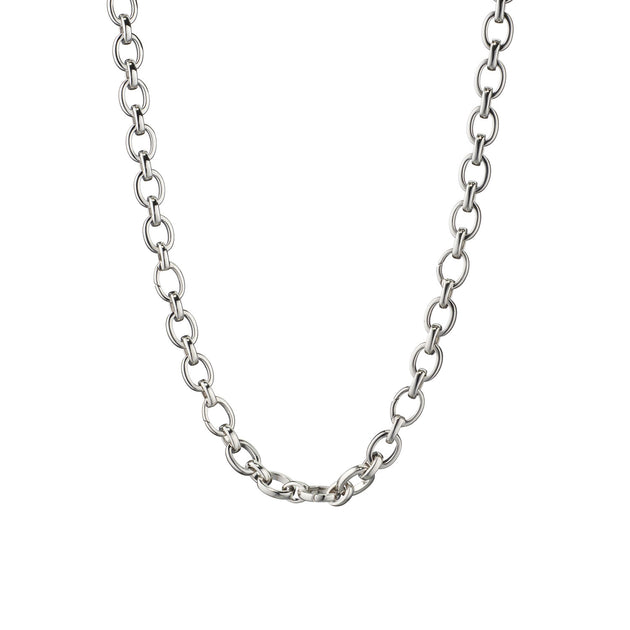 Monica Rich Kosann Sterling Silver "Audrey" Link Charm Necklace 18"