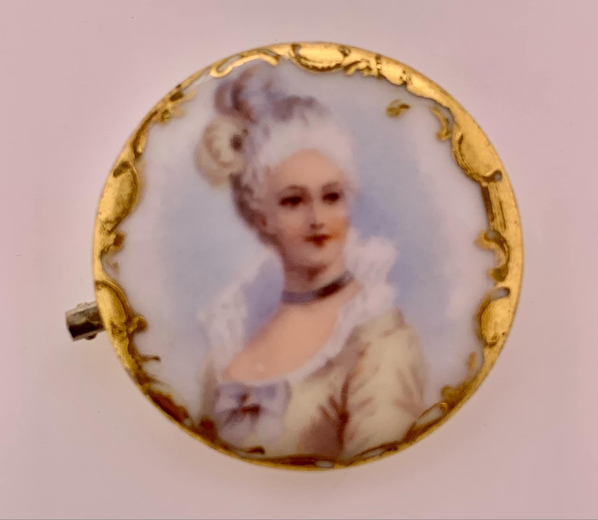 Estate Porcelain Brooch