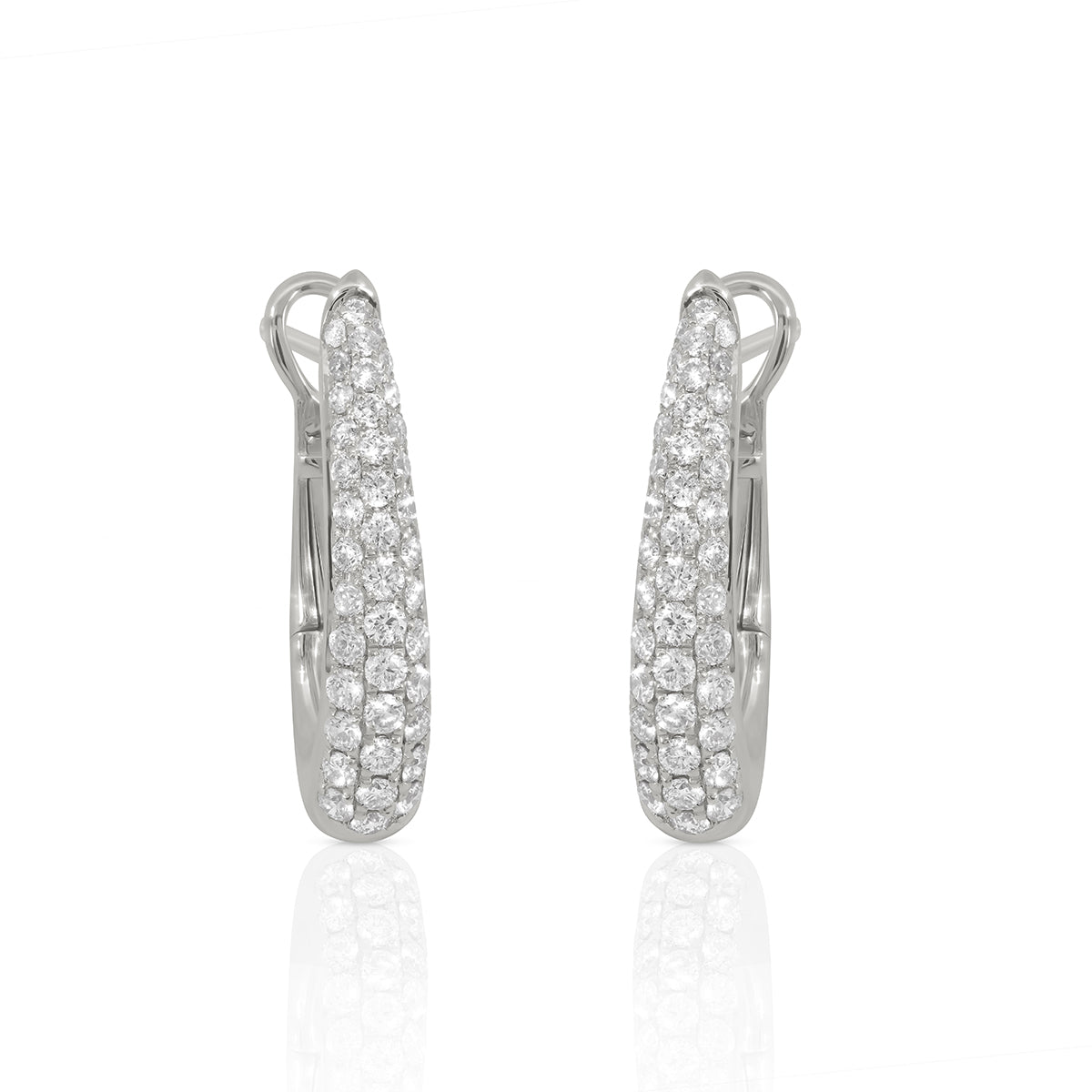 0.74ctw Diamond Pave Oblong Hoop Earrings