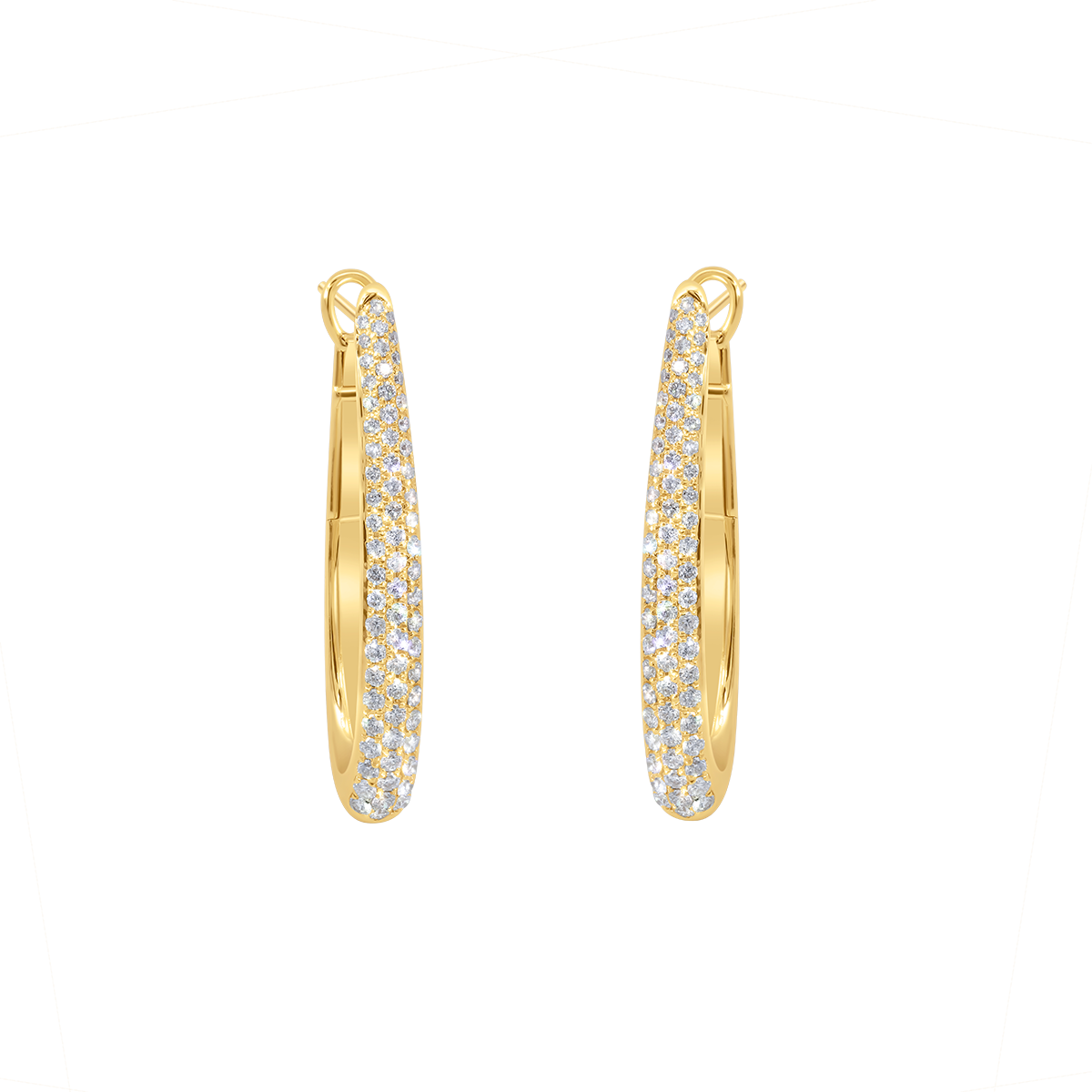 1.24ctw Diamond Pave Hoop Earrings