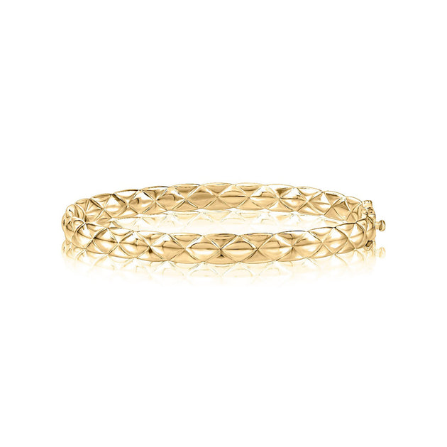 A.Jaffe 14k Yellow Gold Classic Quilted Bangle Bracelet – BN3208-6.5