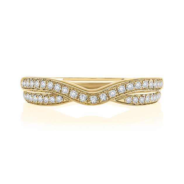 A.Jaffe 14k Yellow Gold Two Row Diamond Wedding Band – WR1000/22